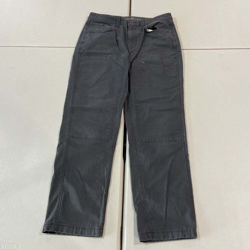 Eddie Bauer Men Horizon Guide Chino Pants Gray 34x32 Straight Leg Hiking Travel